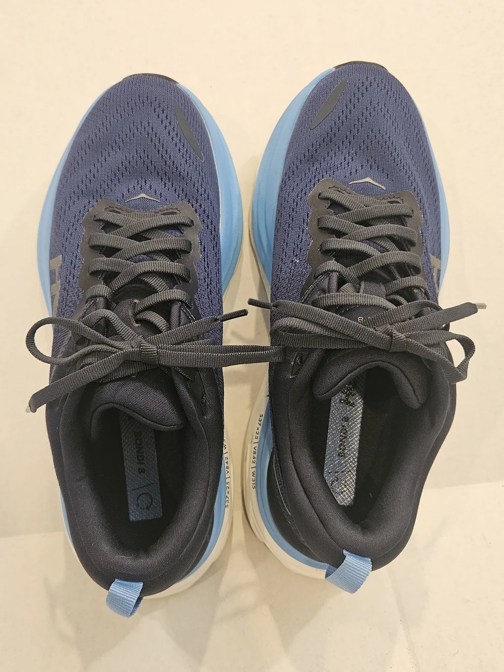 HOKA Bondi 8 Men's Navy Blue Running Shoes Size 7
